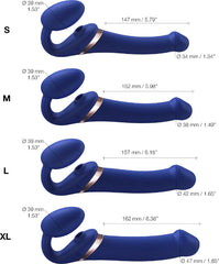 Strap On vibrante con succhia clitoride Blu