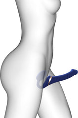 Strap On vibrante con succhia clitoride Blu