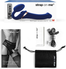 Strap On vibrante con succhia clitoride Blu