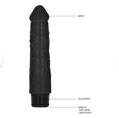 vibratore realistico nero 20cm