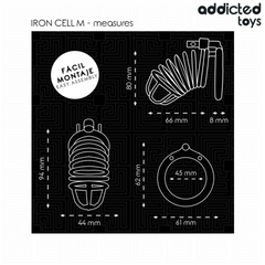 ADDICTED TOYS LOCKED - GABBIA PER PENE IN METALLO CON CELLULE DI FERRO TAGLIA M ADDICTED TOYS LOCKED - GABBIA PER PENE IN METALLO IRON CELL TAGLIA M