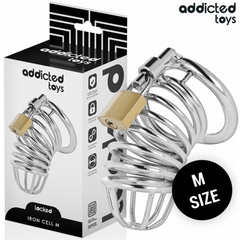 ADDICTED TOYS LOCKED - GABBIA PER PENE IN METALLO CON CELLULE DI FERRO TAGLIA M ADDICTED TOYS LOCKED - GABBIA PER PENE IN METALLO IRON CELL TAGLIA M