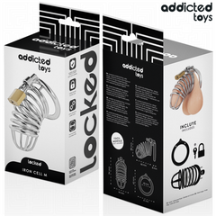 ADDICTED TOYS LOCKED - GABBIA PER PENE IN METALLO CON CELLULE DI FERRO TAGLIA M ADDICTED TOYS LOCKED - GABBIA PER PENE IN METALLO IRON CELL TAGLIA M