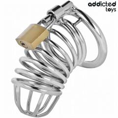 ADDICTED TOYS LOCKED - GABBIA PER PENE IN METALLO CON CELLULE DI FERRO TAGLIA M ADDICTED TOYS LOCKED - GABBIA PER PENE IN METALLO IRON CELL TAGLIA M