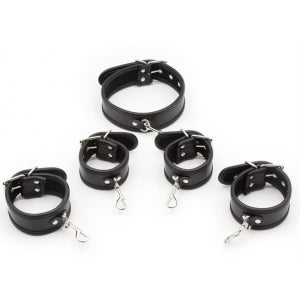 Set collare e manette di restrizione nero